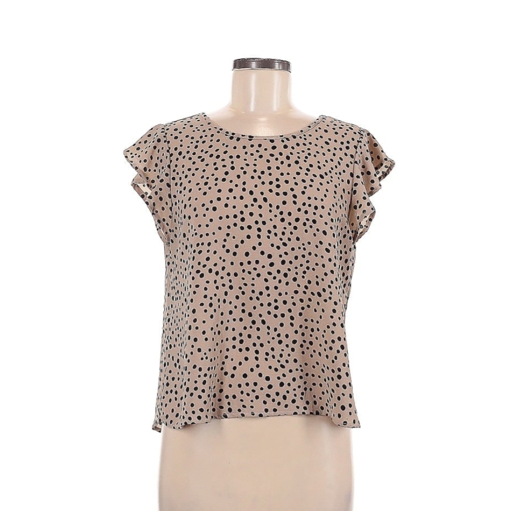Papermoon Tan Ruffled Blouse Relaxed Fit
